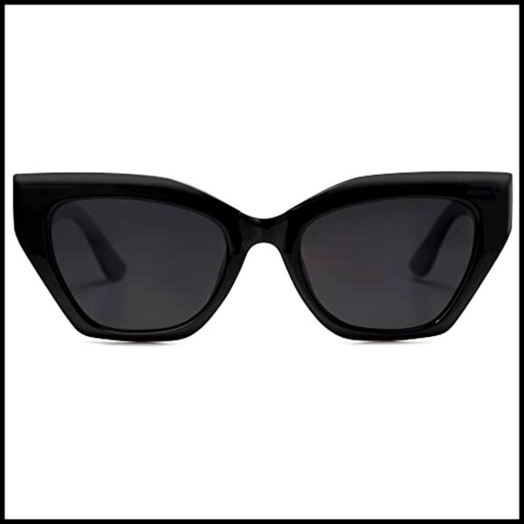 Square Cat Eye Polarized Sunglasses Retro Vintage Classic UV400 Protection - Picture 3 of 7